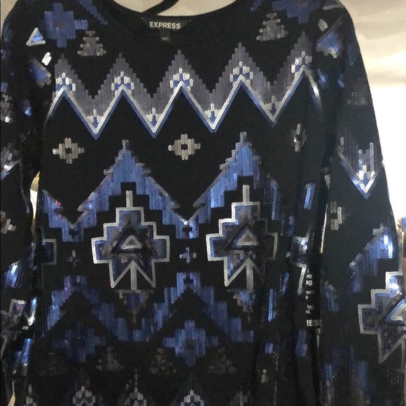 Size Medium express black with navy/silver design - Picture 2 of 4